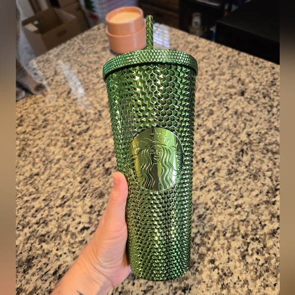 Other - Starbucks Studded 2023 Tumbler with Straw, Green Metallic 24 Fl Oz